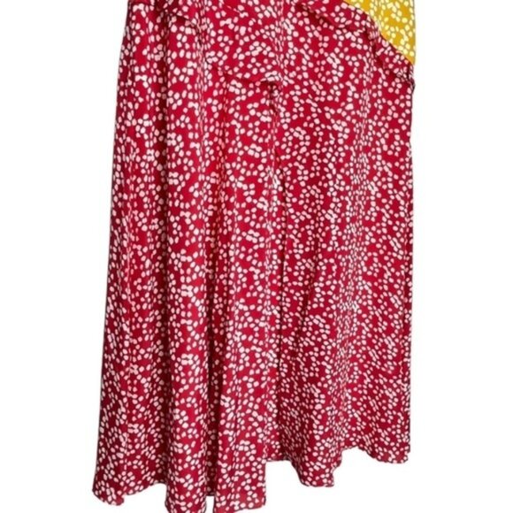 NWT SALONI Agnes Colorblock Midi Silk Dress Women Size 10 - Picture 5 of 13